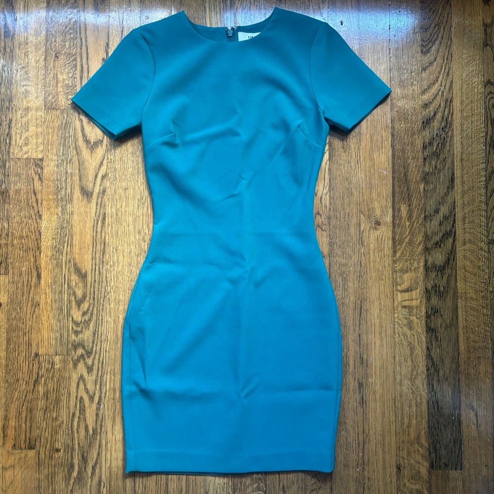 Likely Teal Form-Fitting Short Sleeve Mini Dress